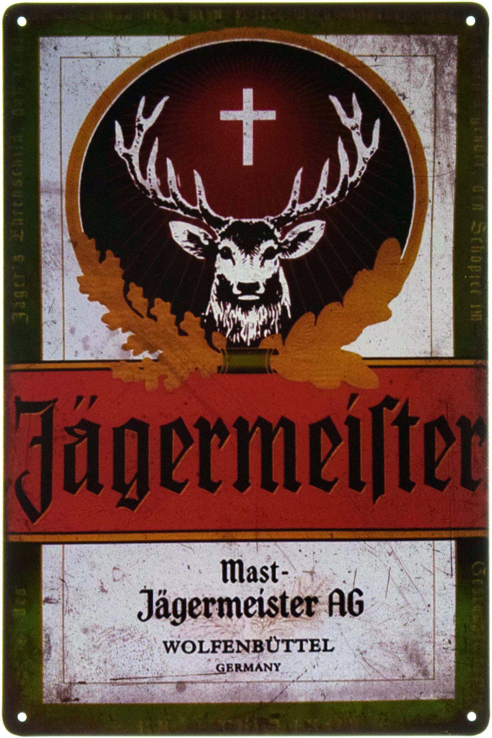 Табличка металлическая Егермейстер/Jagermeister 20x30 см