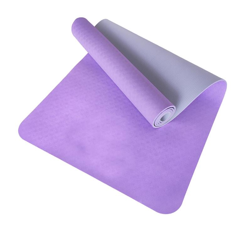Килимок для йоги фітнесу двосторонній Feel Fit не ковзкий 183х61 см 6 мм Фіолетово-сірий Килимок для йоги фітнесу двосторонній Feel Fit не ковзкий 183х61 см 6 мм Фіолетово-сірий