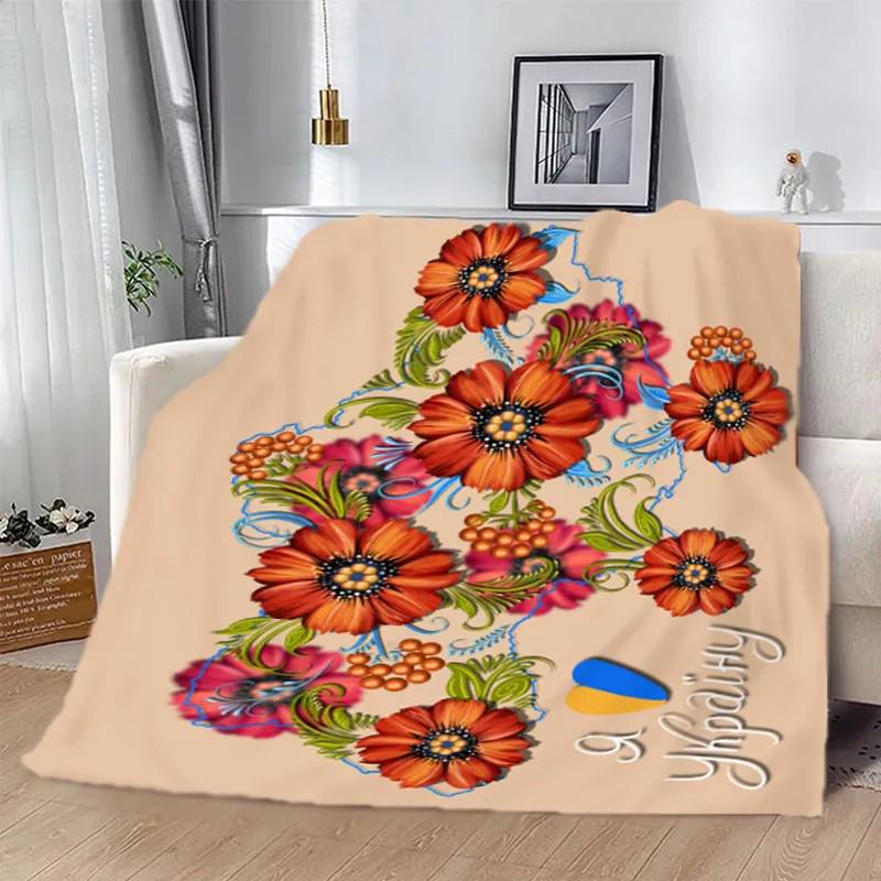 Плед-покрывало Цветы плюш/велюр полуторное 160х200 см Бежевый