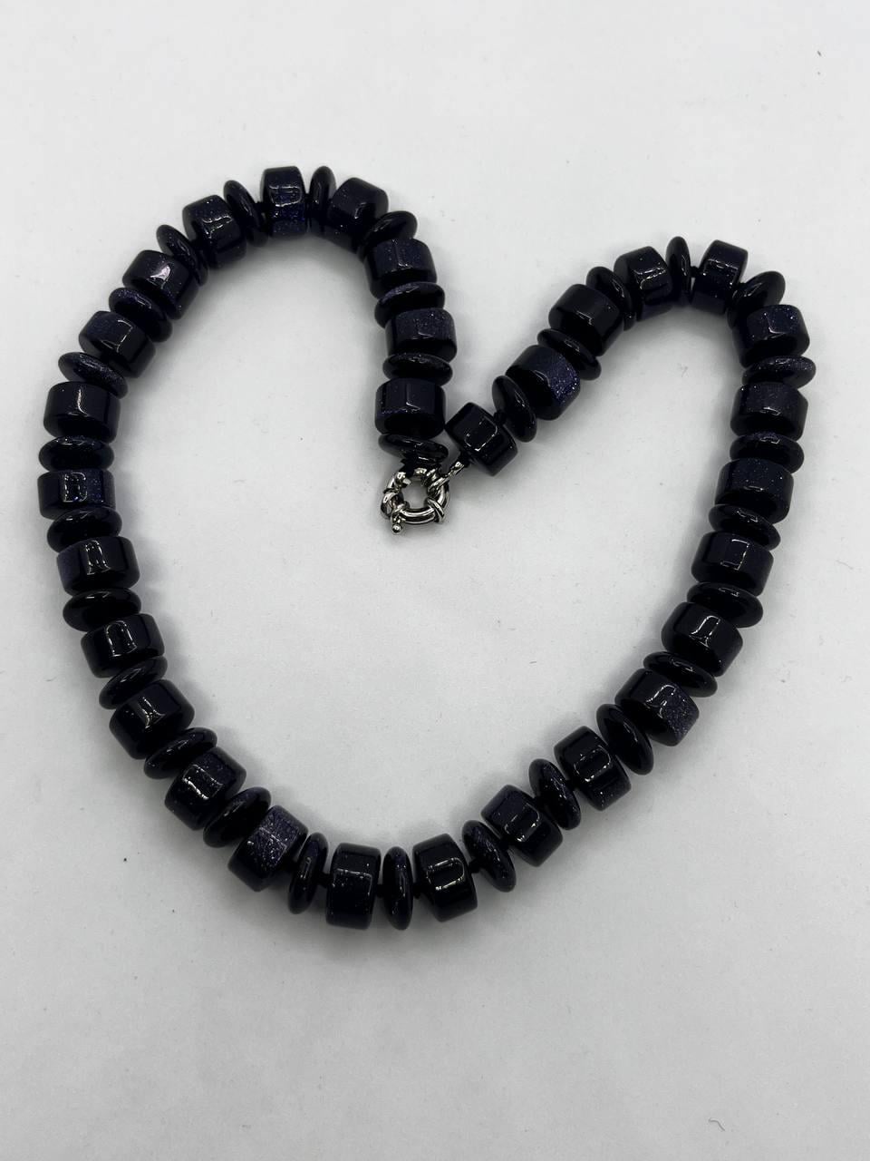 Намисто авантюрин 48 см Синій (10289)