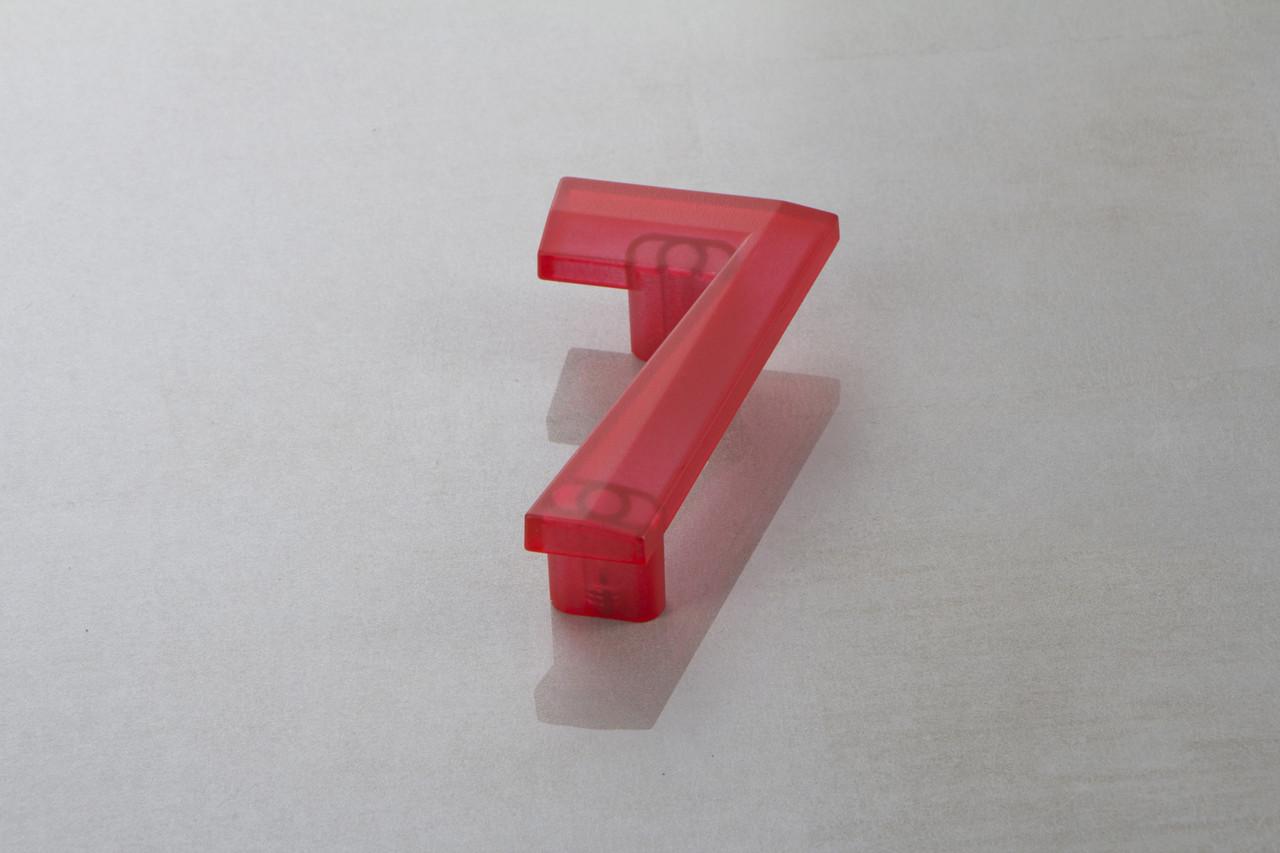 Меблева ручка Poliplast цифра семірка РП-7 Прозорий червоний (16162) - фото 1