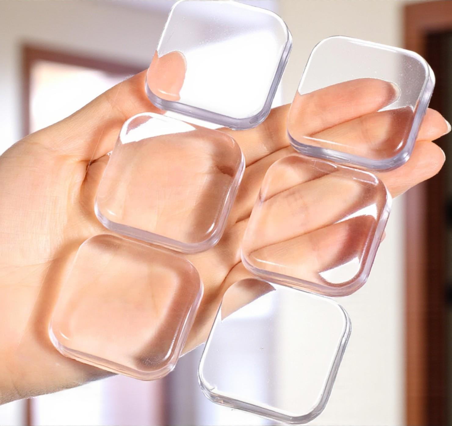 Стопор дверной силиконовый настенный квадратный 6 шт. Прозрачный (79_6_1_1С) - фото 10