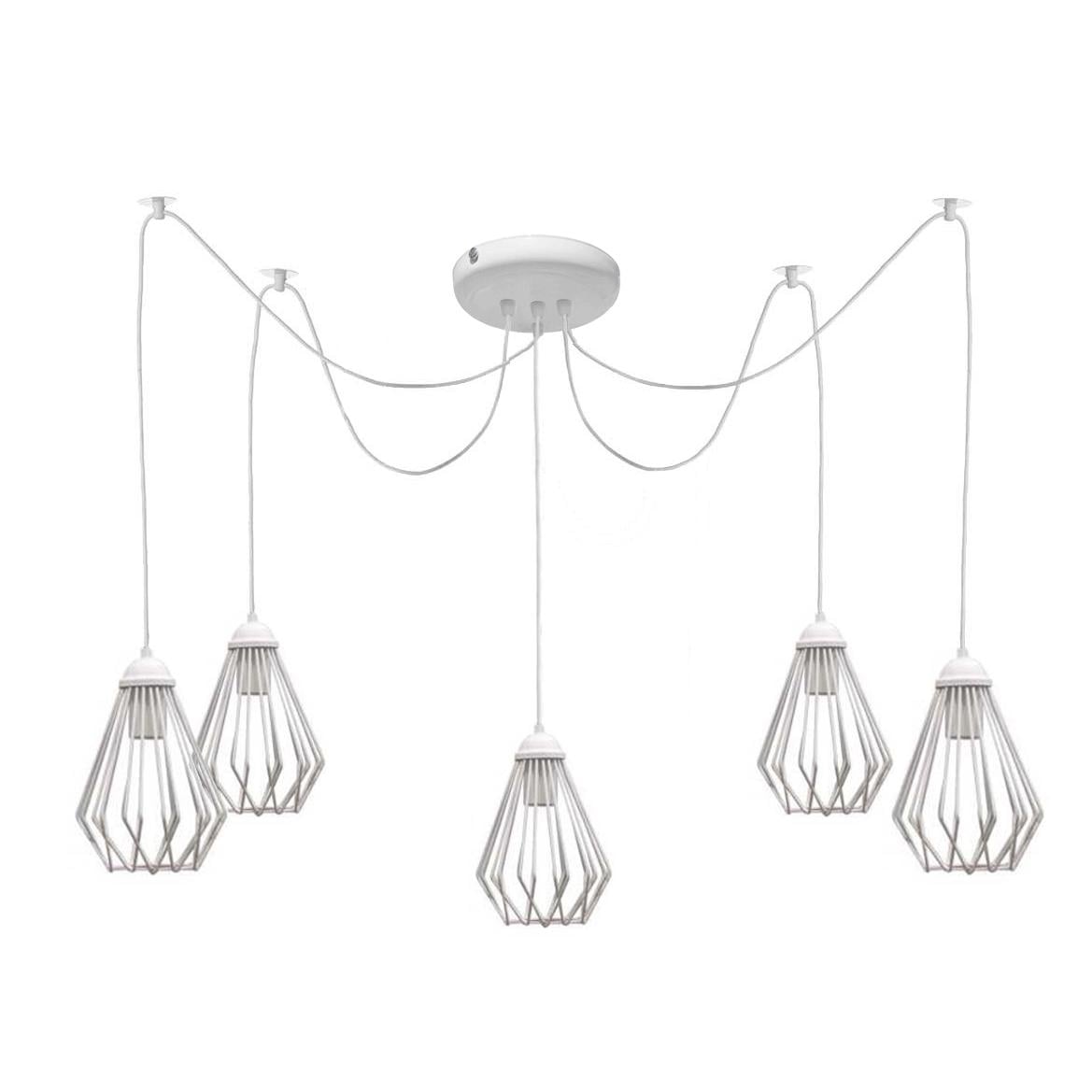 Люстра паук на пять плафонов MSK ELECTRIC Silvia NL 05371-5 W