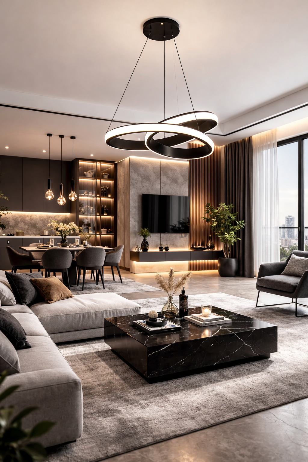 Люстра Orbit Noir Mini LED 3 режима 122W 20200/6BK)