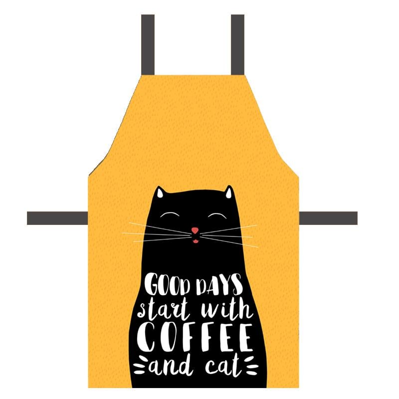 Фартук полноцветный Сolorful Good days start with coffee and cat 75х51 см (FRTC_21M003) Фартук полноцветный Сolorful Good days start with coffee and cat 75х51 см (FRTC_21M003)
