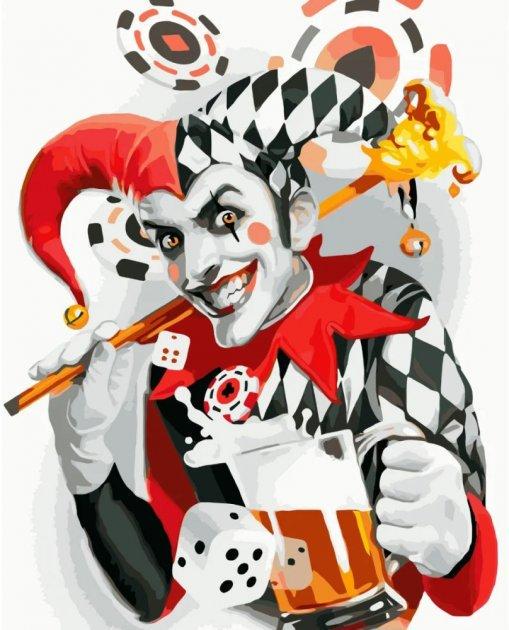 Картина по номерам Strateg Веселый джокер с лаком и уровнем 40x50 см (VA-3774)