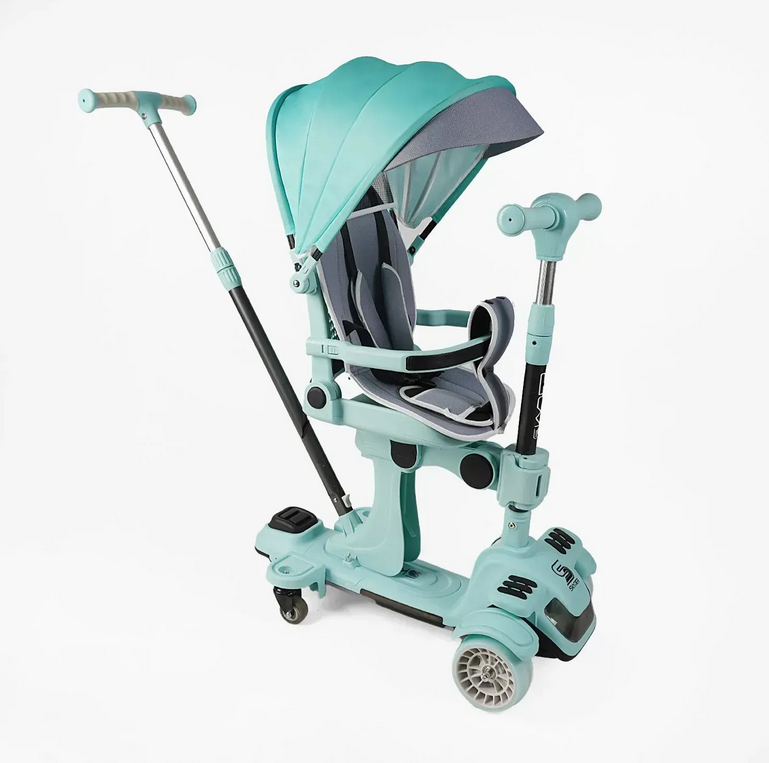 Самокат трансформер 5в1 трехколесный Голубой (Ak-MO-803/3)