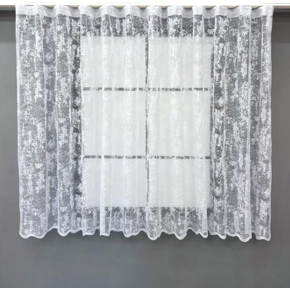 Тюль из жаккарда Мрамор 1,5 м Белый (1596т)