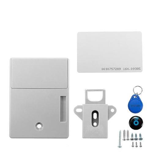 Замок электронный скрытый RFID с 2 ключами для шкафчиков и мебели 125 кГц White (318250)