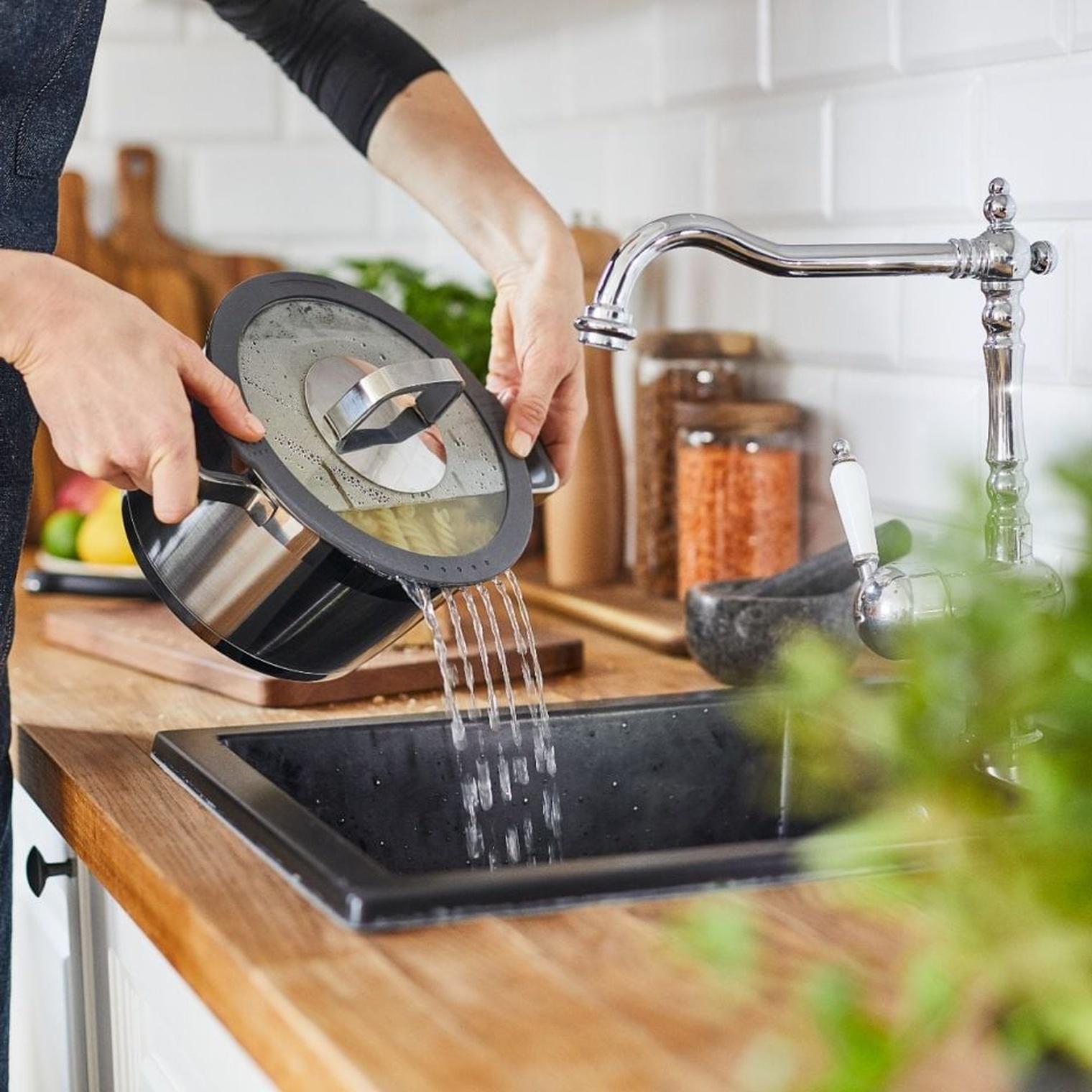 Каструля з кришкою DUKA ESKIL 5,5 л Сріблястий (1218686) - фото 3 Каструля з кришкою DUKA ESKIL 5,5 л Сріблястий (1218686) - фото 3