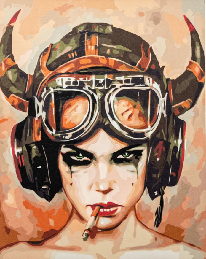 Картина по номерам Strateg Настоящая летчица 40x50 см (VA-3395)