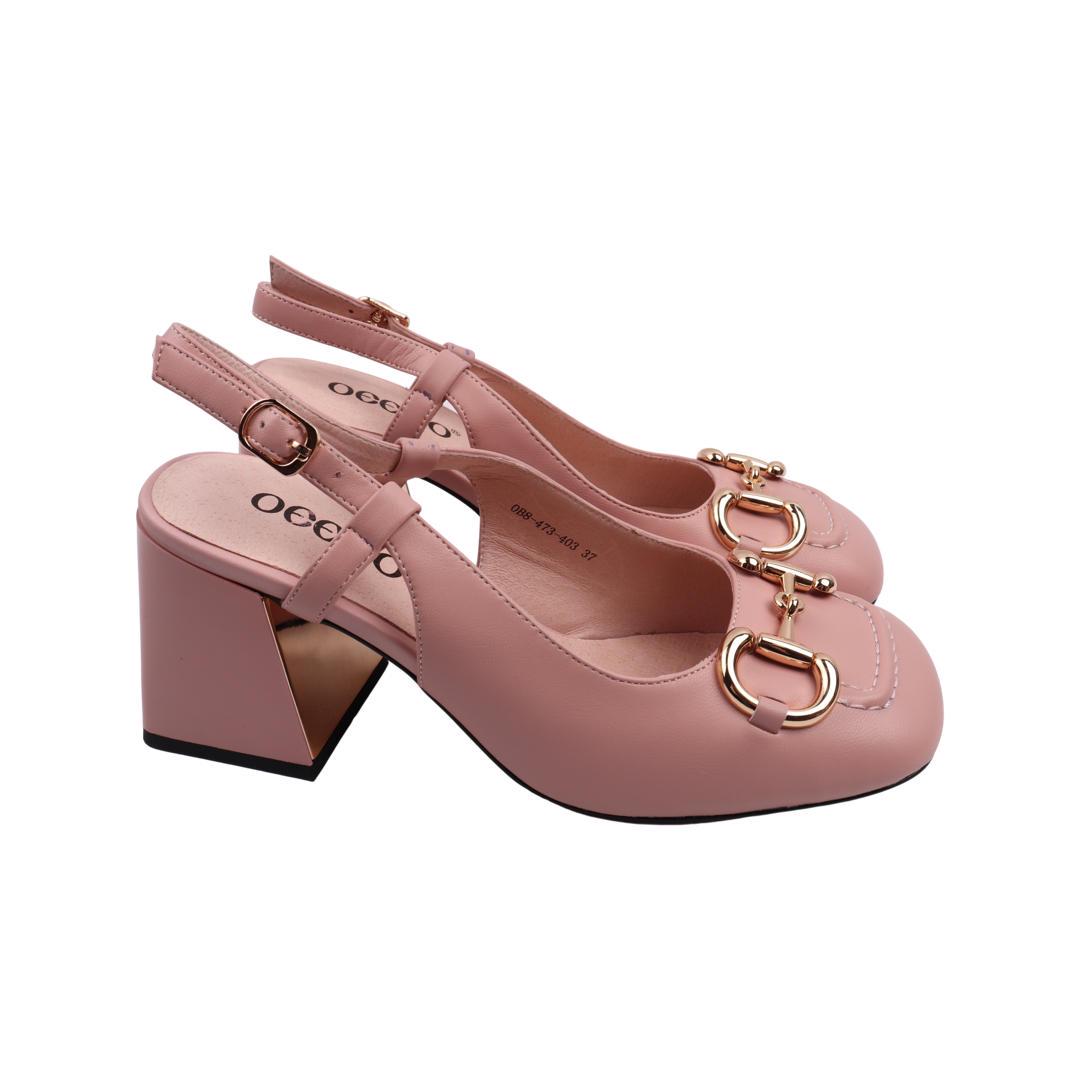 Туфлі жіночі Oeego зі шкіри р. 37 Рожевий (146-22LT)