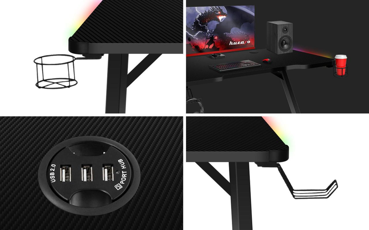 Комп'ютерний стіл Huzaro HERO 2.5 RGB Black (20699993) - фото 8