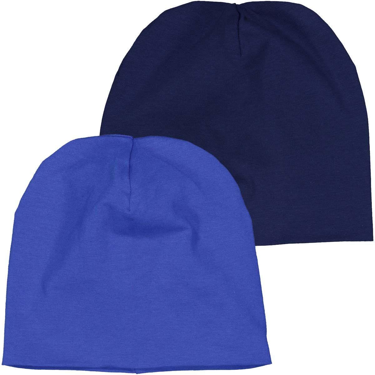 Набір дитячих трикотажних шапок для хлопчика Green Cotton 6-12 міс. 2 шт. Синій/Темно-синій (251112130)
