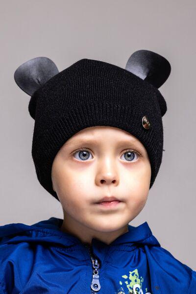 Шапка детская для мальчиков Джери D879 флис 44-48 см Черный