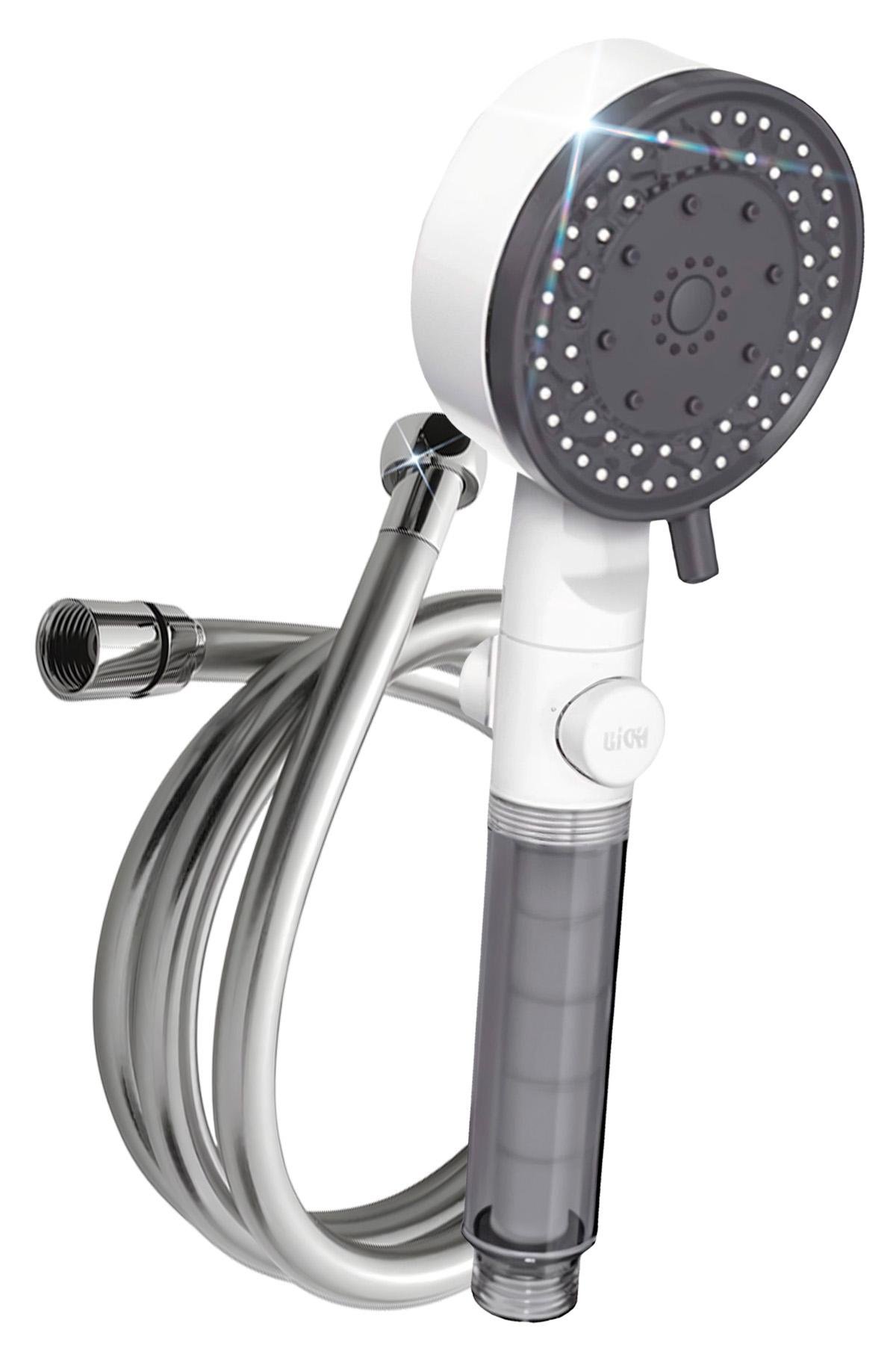 Душевой набор BRS воронка для душа с фильтром и кнопкой стоп 10 режимов/шланг для душа силиконовый 150 см (533291444) - фото 1