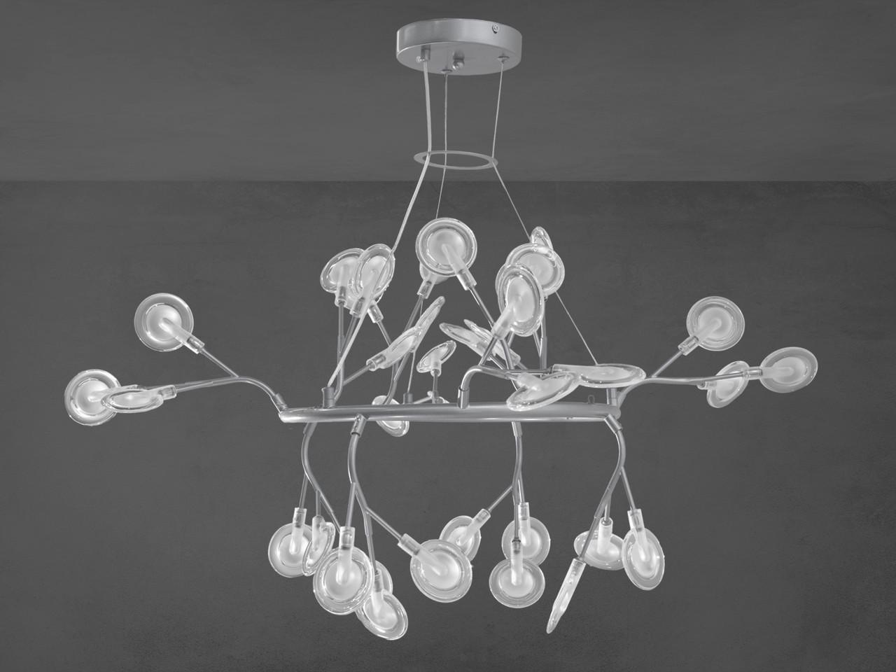 Люстра на кухню Y889-36CSL-LS Светлячок 36 ламп Хром сатин (2425399547)