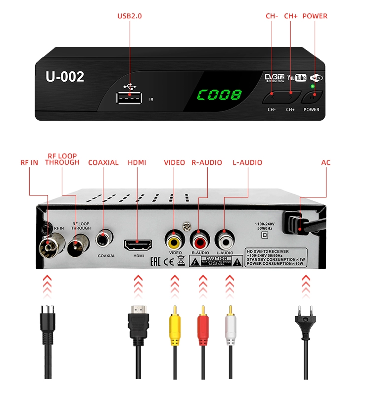 Тюнер DVB-T2 U-0002 IPTV WiFi FullHD - фото 3