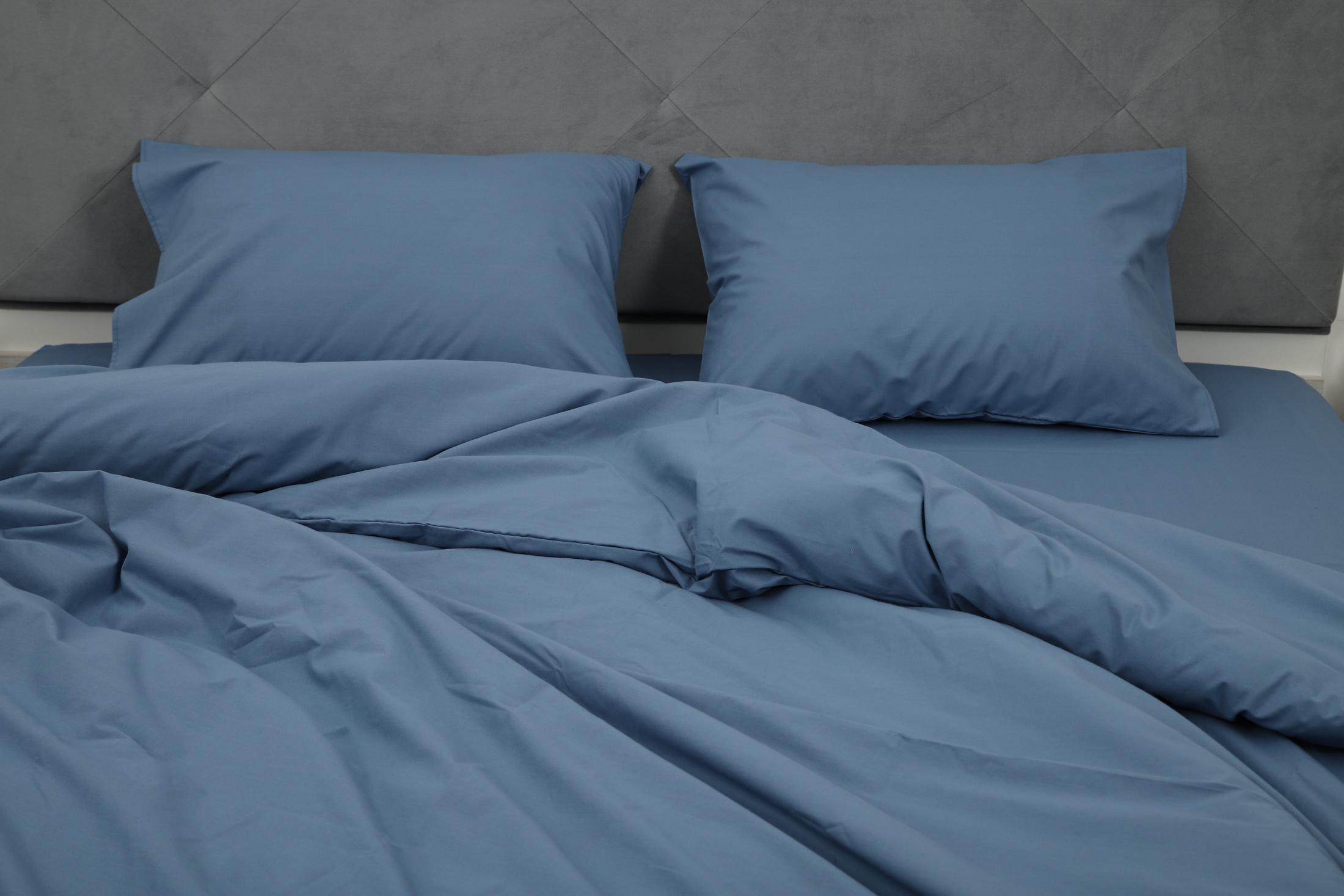 Комплект постельного белья евро Amore 4020 ранфорс Темно-синий (KPB-Ae-R-4020(50x70)_) - фото 5