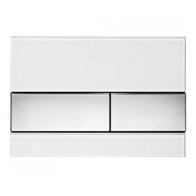 Панель смыва с двумя клавишами TECE для унитаза TECEsquare стекло Белый/Хром глянцевый (9240802)