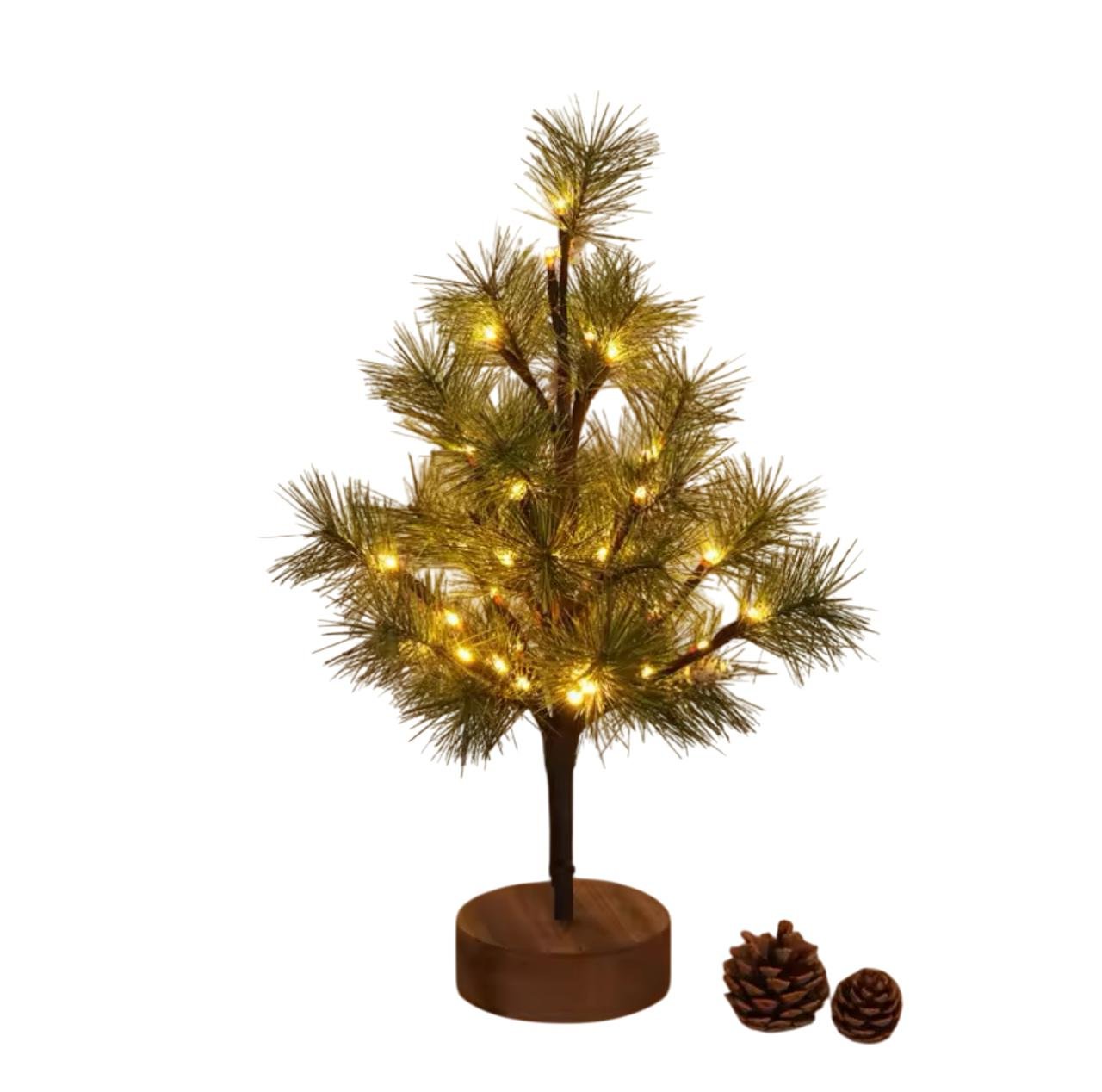 Світильник декоративний Ялинка з шишками від батарейок та USB 60 см (1272)