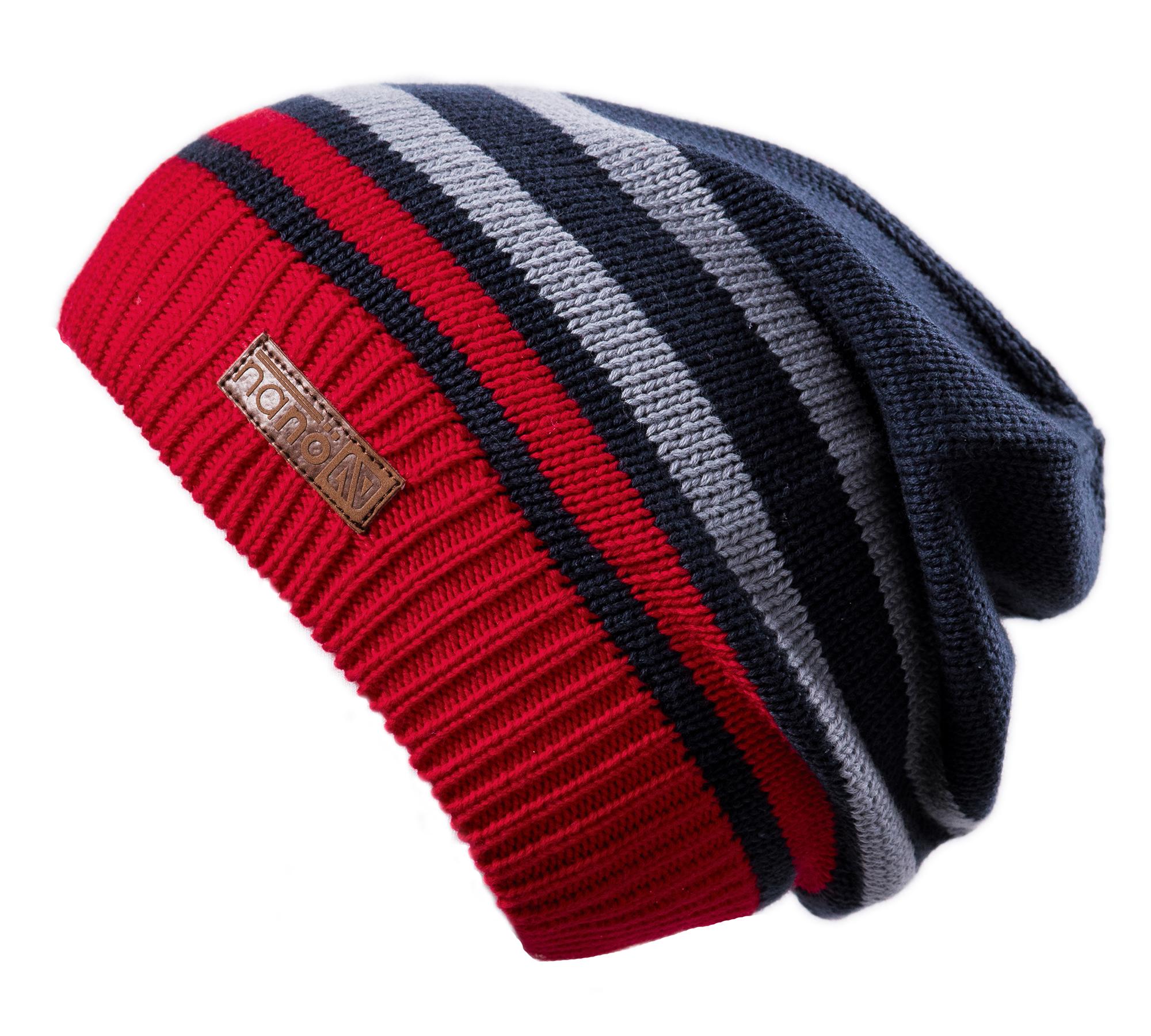 Шапка вязаная для мальчика Nano S18TUT277 демисезонная 47-49 см Красно-серый (S18TUT277-DustSteel-12/24m)