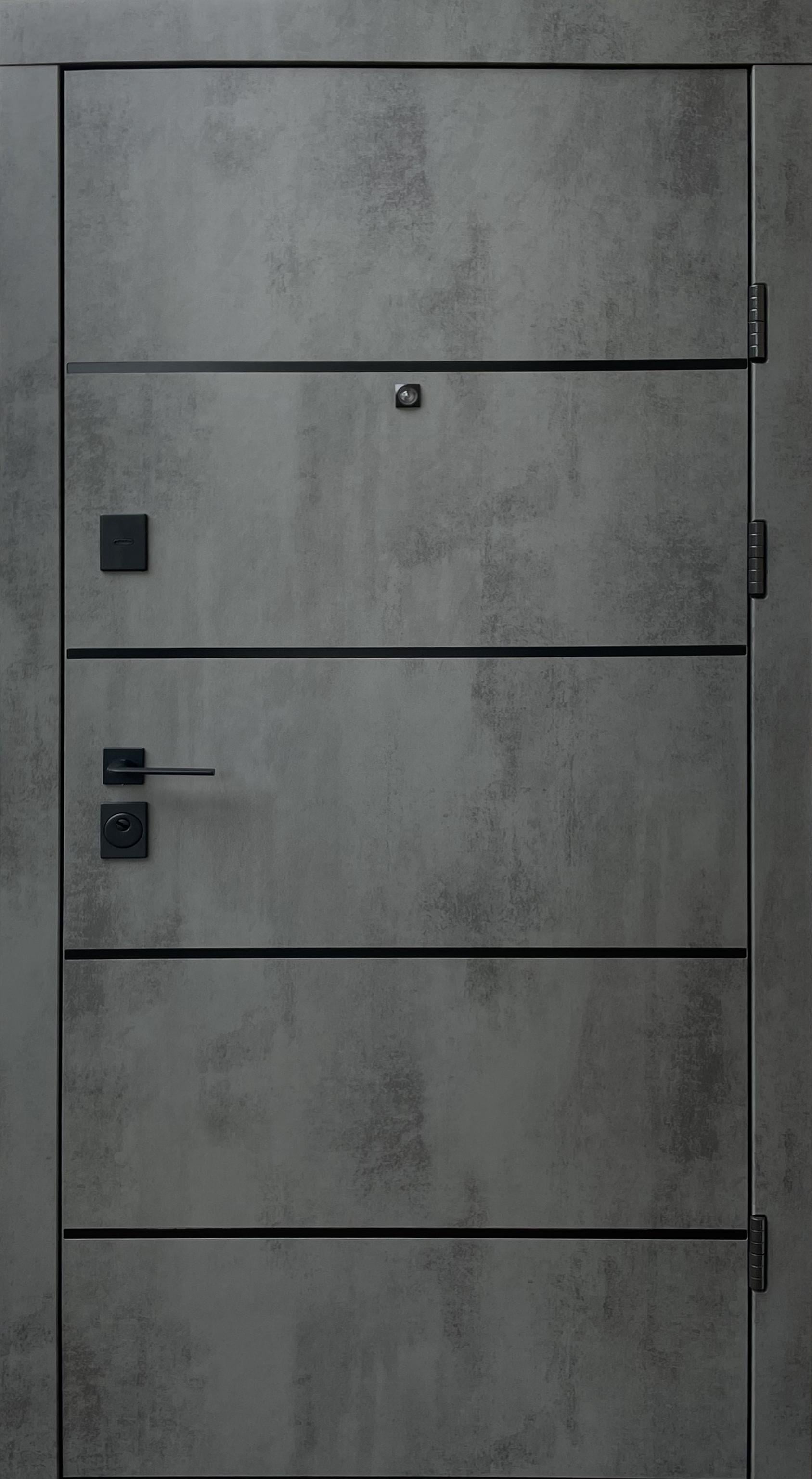 Дверь входная в квартиру QDoors Премиум Комби-Ак/Гладь левая 850х2050 мм Оксид темный/Бетон снежный (16)