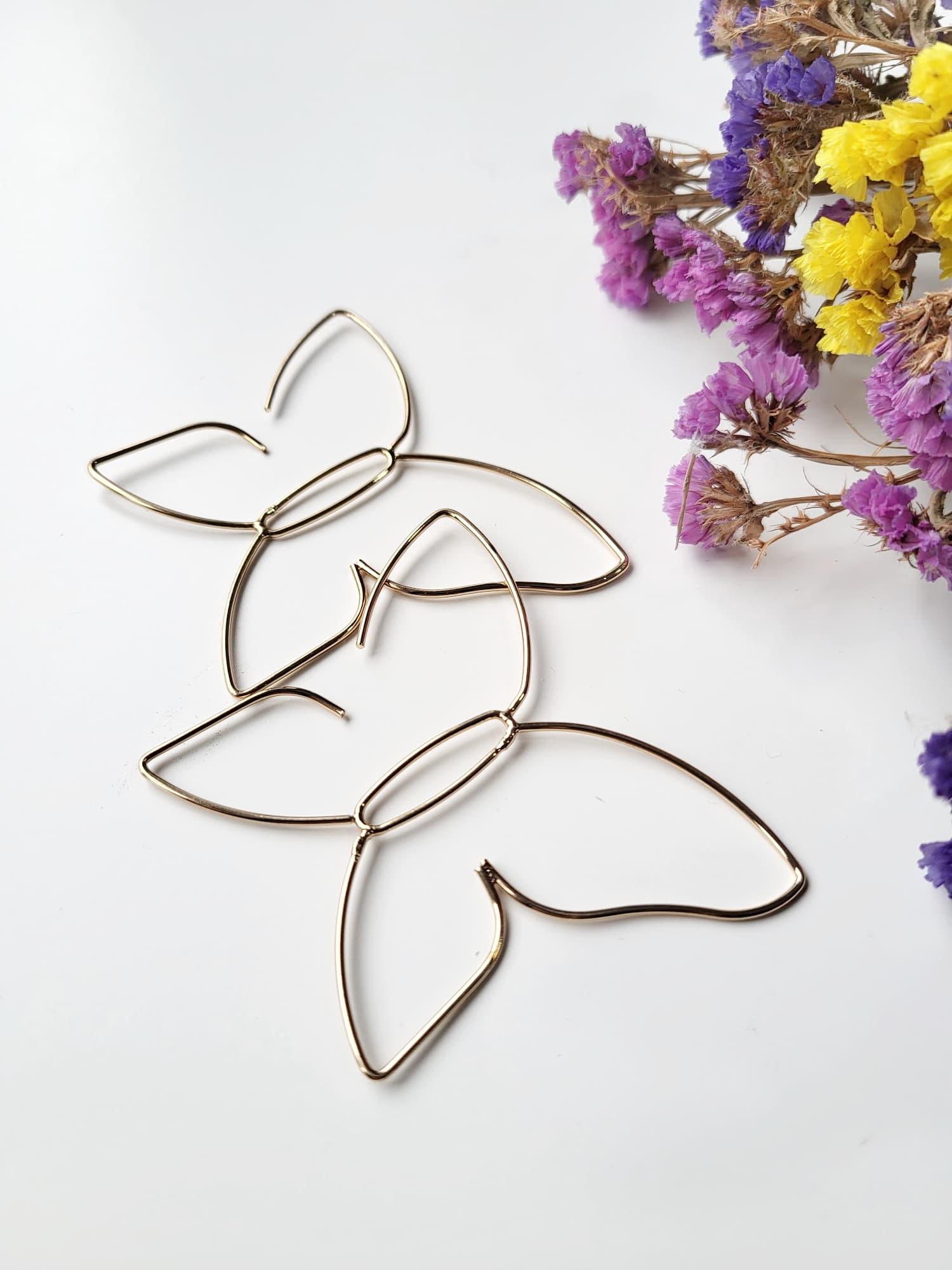 Сережки метелики Boohoo Золотий (10776)