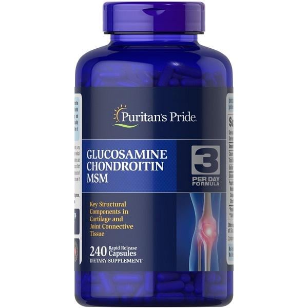 Препарат для суставов и связок Puritan's Pride Chondroitin Glucosamine MSM 3 Per Day Formula 240 капс. (000020021)