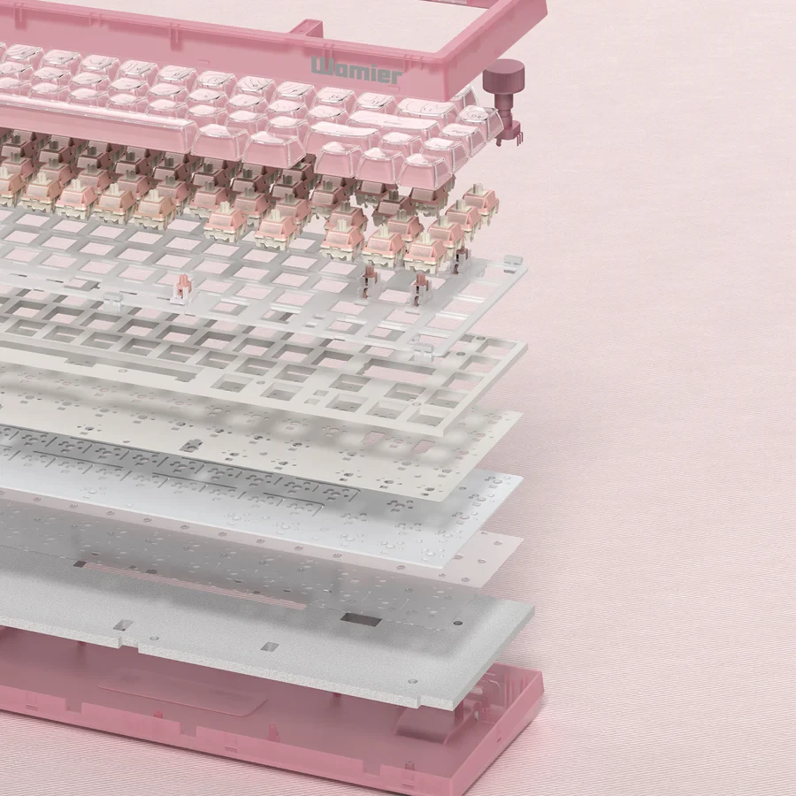 Клавіатура механічна дротова Womier VK66 Pro 65% з гаскет‑монтажем/регулятором гучності та RGB (2671453421) - фото 5 Клавіатура механічна дротова Womier VK66 Pro 65% з гаскет‑монтажем/регулятором гучності та RGB (2671453421) - фото 5
