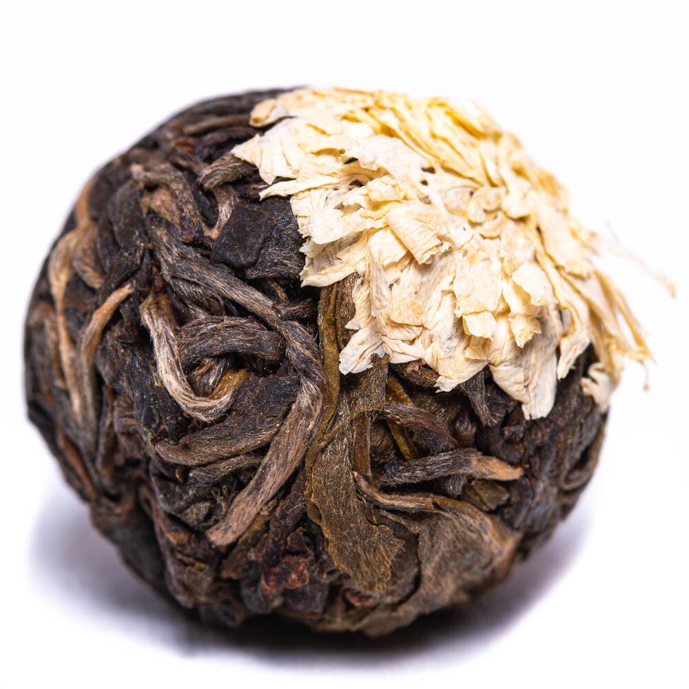 Чай Шен Пу Эр Драконье Яйцо с белой хризантемой 2016 г.