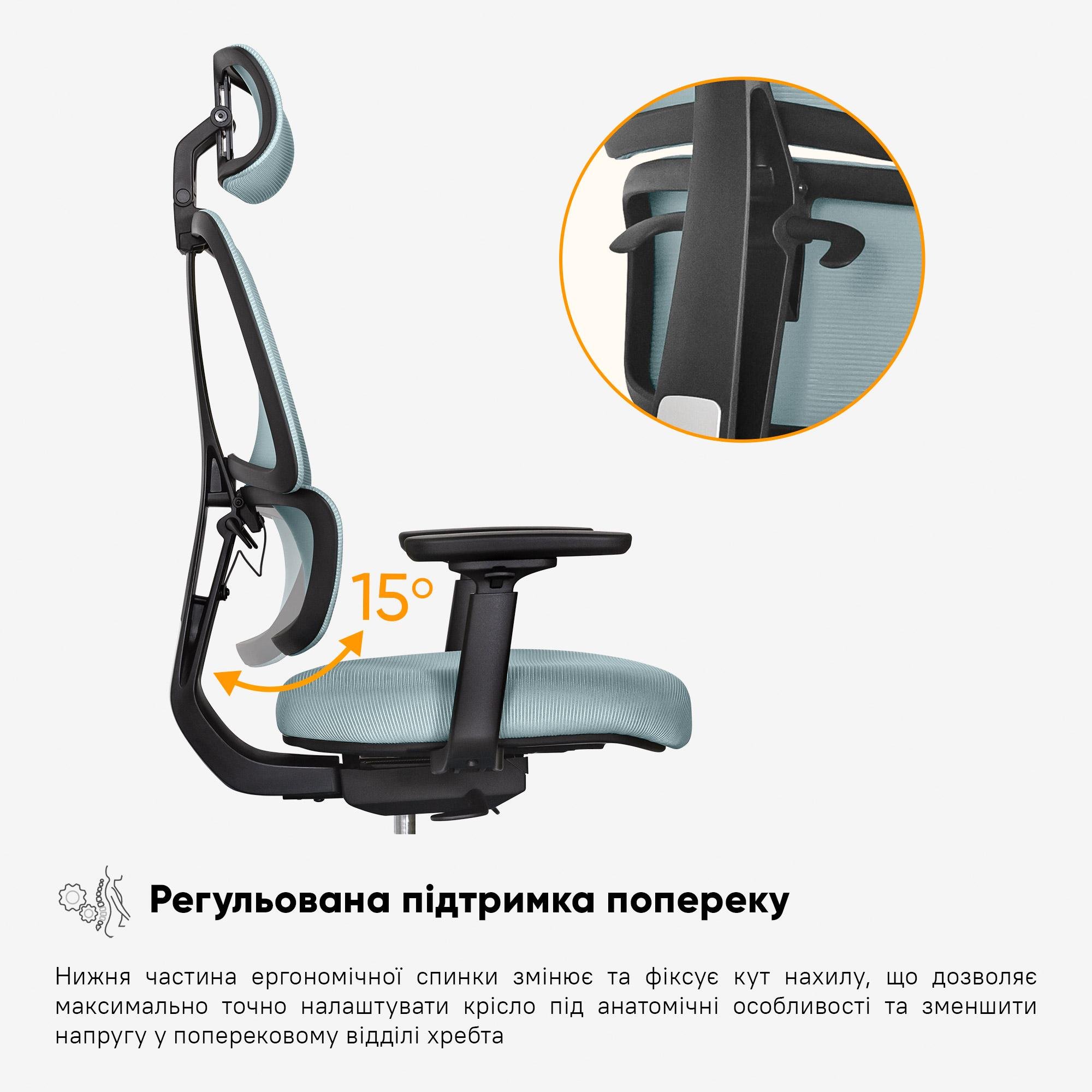 Кресло Mealux Leo Air Plus Grey/Blue (Y-546 KBGL) - фото 8