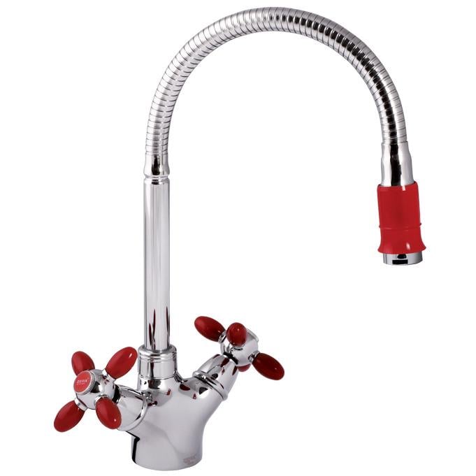 Смеситель для кухни Zerix Z5860-5 ZX0347 с гибким изливом Хром (127924)