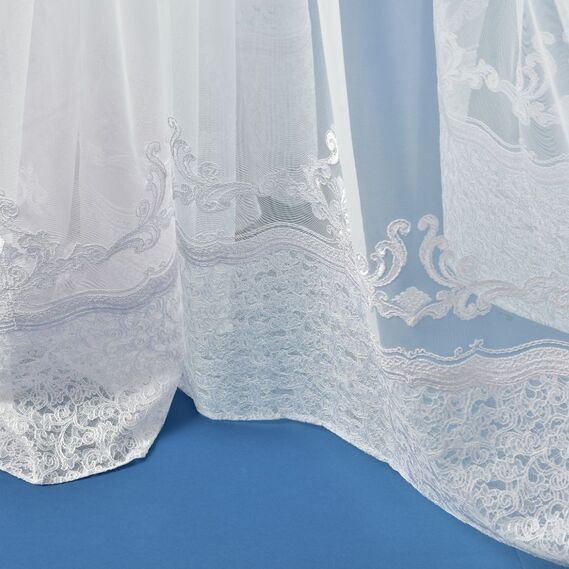 Тюль фатин IDEIA Евелін 2,9 м з вишивкою Білий (2200004143866)