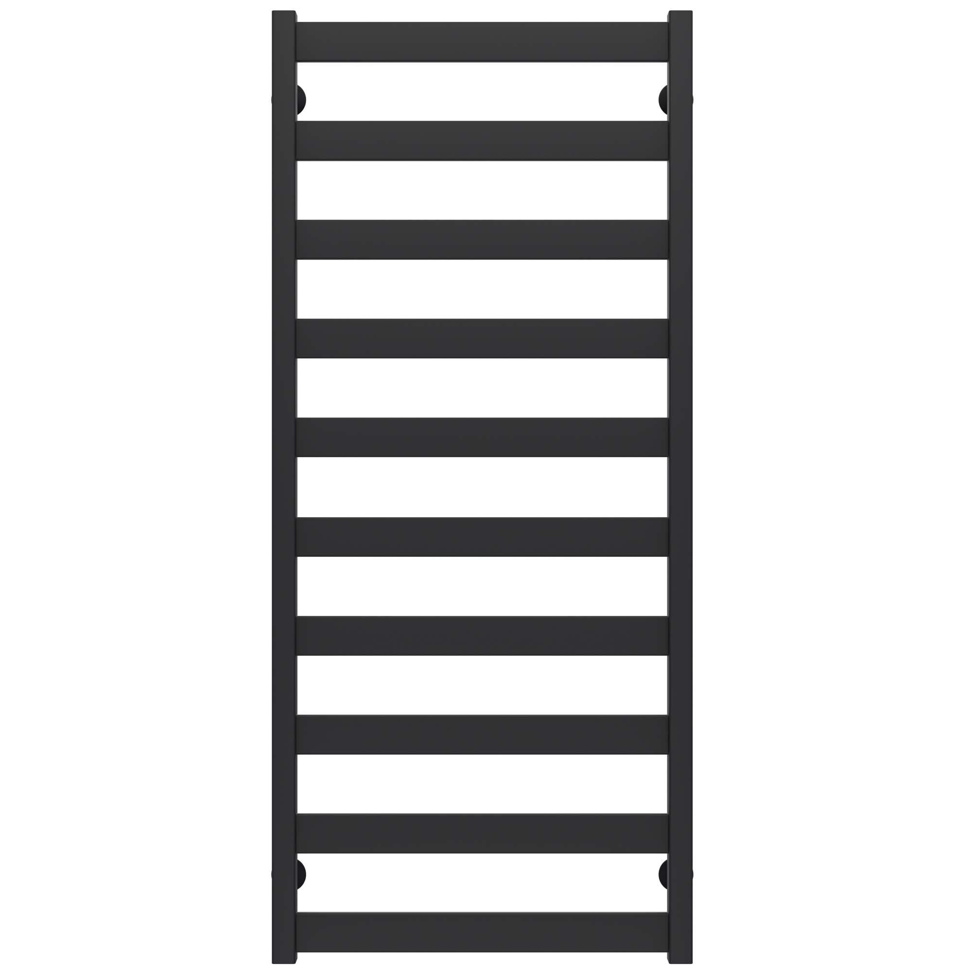 Полотенцесушитель водяной Deffi Silvia П10 нижнее подключение нержавеющая сталь 500х1200 мм Черный (A.SV.120.50.10.B.A)