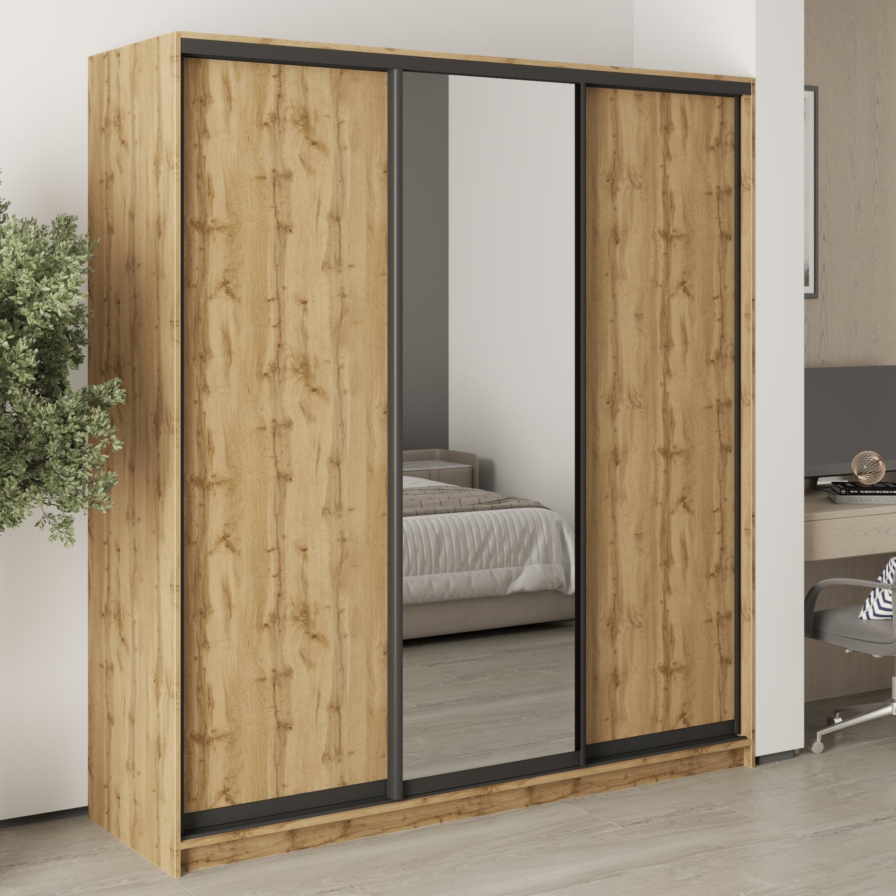 Шкаф-купе трехдверный Mebel Star Стандарт BG MBS-8425 190х45х210 см Дуб тахо (1007836) Шкаф-купе трехдверный Mebel Star Стандарт BG MBS-8425 190х45х210 см Дуб тахо (1007836)