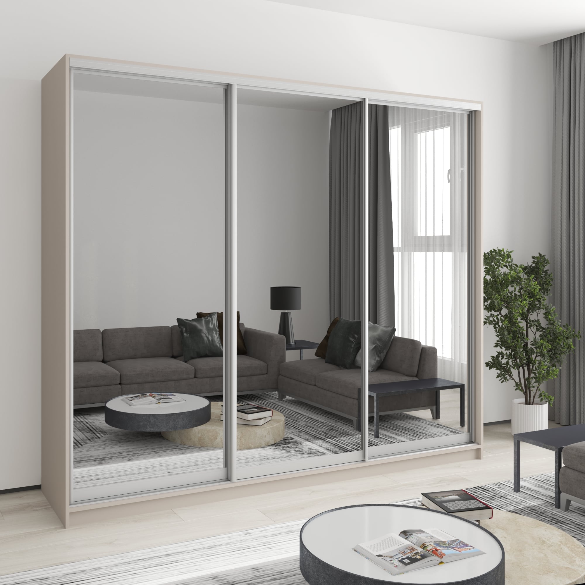 Шкаф-купе трехдверный Mebel Star Комбо AL MBS-3268 240х45х210 см Кашемир (1004438) Шкаф-купе трехдверный Mebel Star Комбо AL MBS-3268 240х45х210 см Кашемир (1004438)