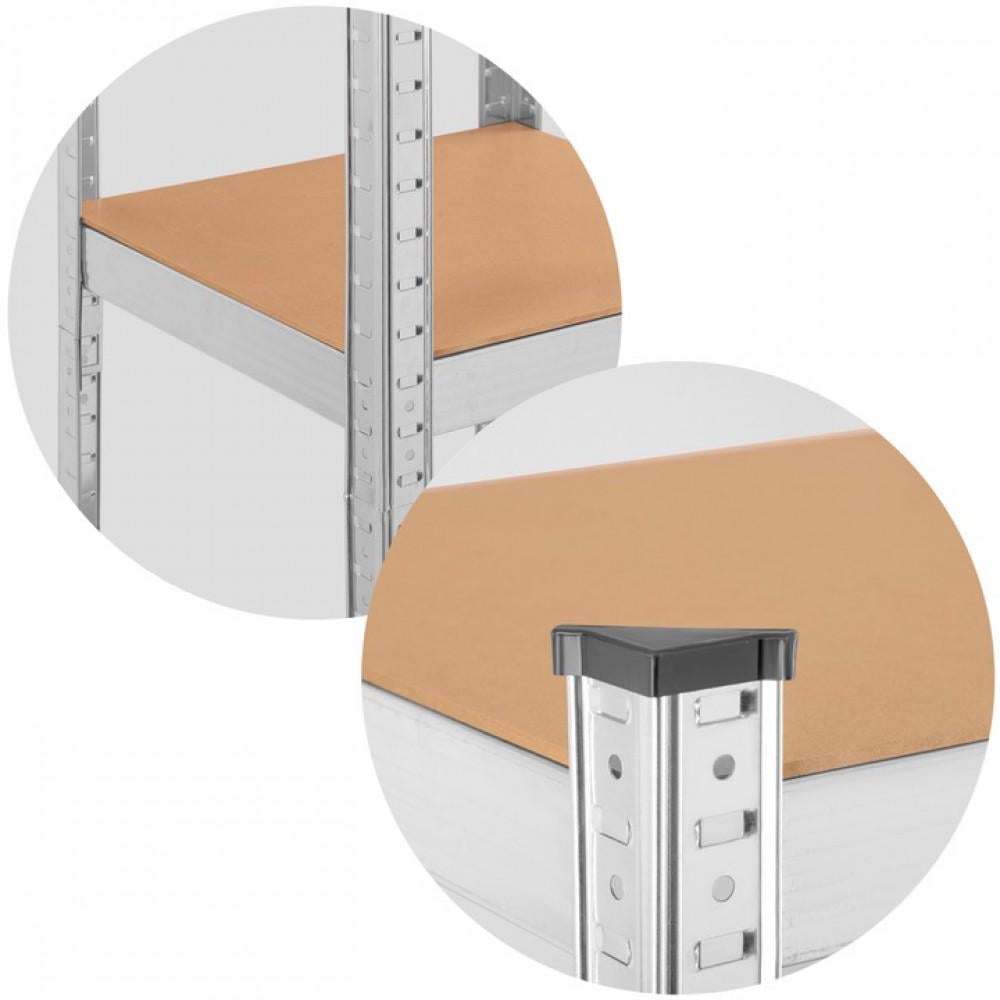 Стеллаж металлический 5 полок МДФ БОНА-оптима 180х40х40 см Цинк (381311) - фото 2 Стеллаж металлический 5 полок МДФ БОНА-оптима 180х40х40 см Цинк (381311) - фото 2