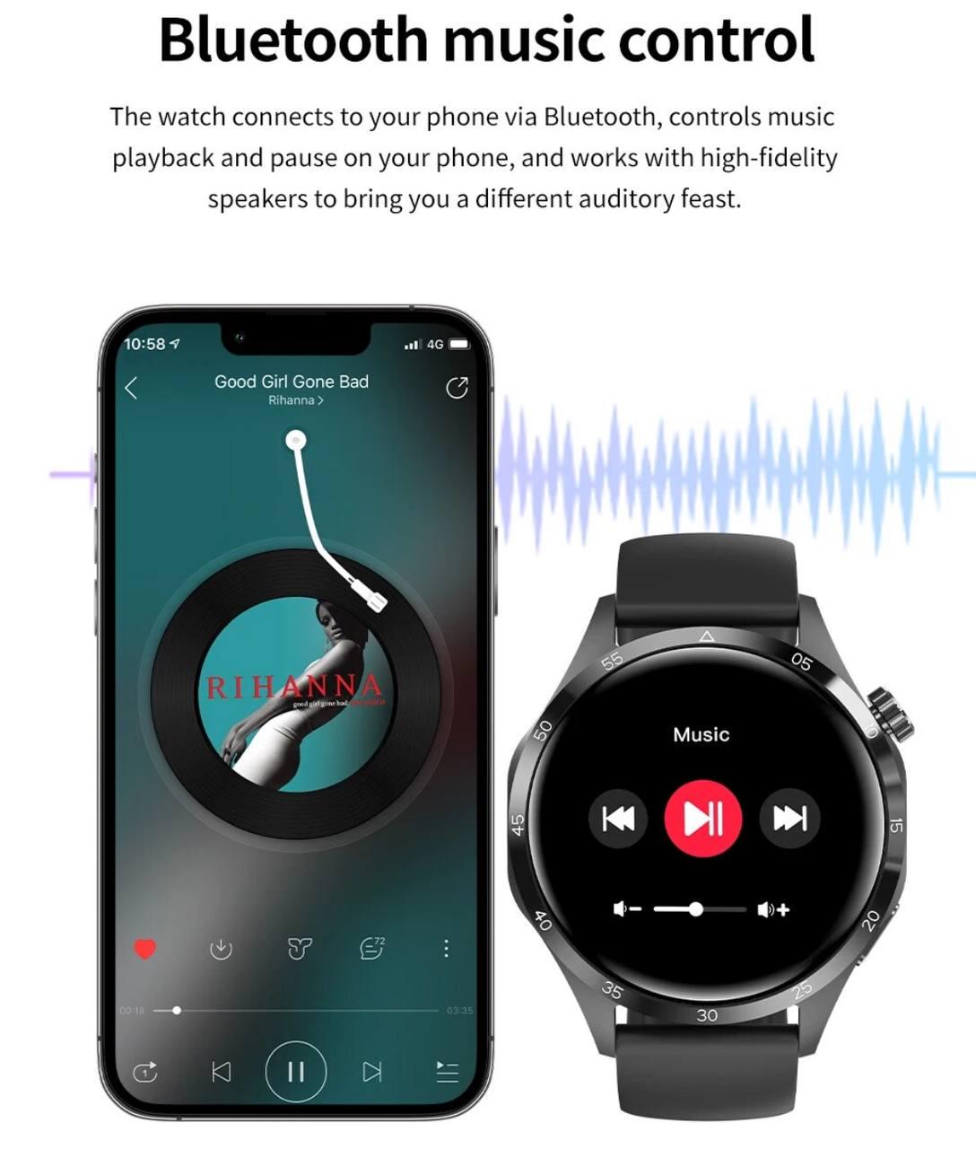 Смарт-часы Watch GT4 PRO Amoled NFC Черные (15049343) - фото 4