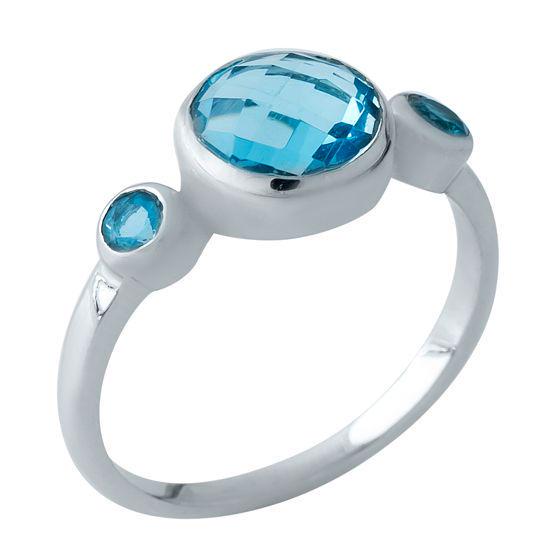 Кольцо серебряное с аквамарином нано 2,59 г р. 17 (1969021)