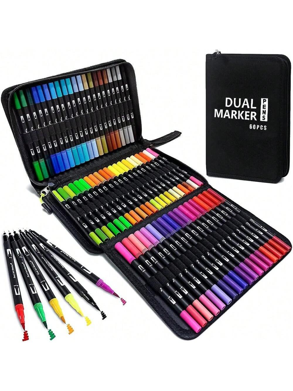 Набор двусторонних акварельных маркеров на водной основе с чехлом 60 шт. (784780601) - фото 6 Набор двусторонних акварельных маркеров на водной основе с чехлом 60 шт. (784780601) - фото 6