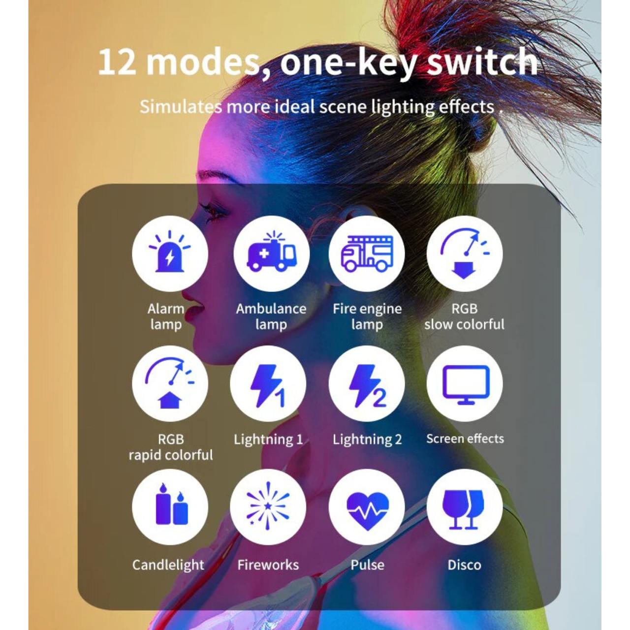 Свет накамерный RGB Ordro SL-120 8W 2500K-10000K CRI≥95 для фото и видео 3000 mAh (778281) - фото 7 Свет накамерный RGB Ordro SL-120 8W 2500K-10000K CRI≥95 для фото и видео 3000 mAh (778281) - фото 7