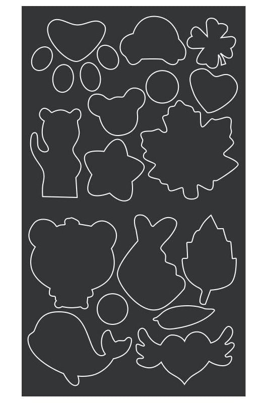 Набор фигурных самоклеящихся латок для одежды водостойкие 16 шт. 25х14,5 см Серый (29459)