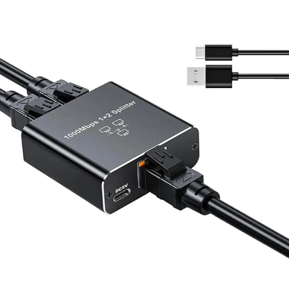 Розгалужувач для інтернет-кабелю RJ45 LAN 2 x RJ45 Ethernet Спліттер коннектор 1 Гбіт/с