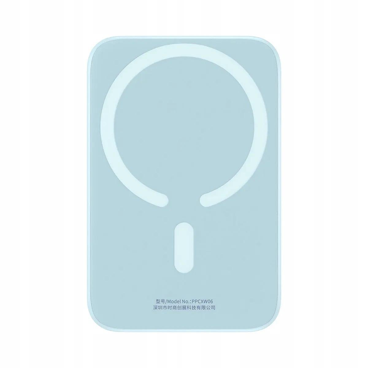 Повербанк з бездротовою зарядкою BASEUS Magnetic 20W 6000 mAh для iPhone Блакитний (26389331)