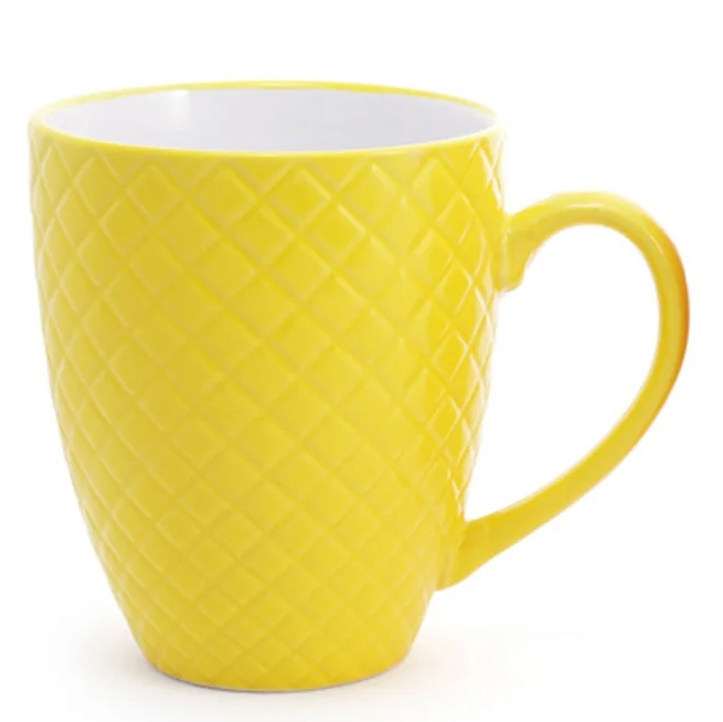 Чашка керамическая Flora Яркий микс 0,54 л Желтый (28209)