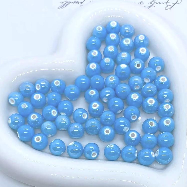 Бусины Шар керамические 8 мм 5 шт. Голубой (КБ0008ш21)