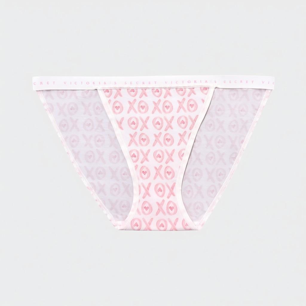 Трусики бикини Victoria's Secret Pink XOXO Heart Lightweight Band String Bikini Panty S Розовый (27186955)