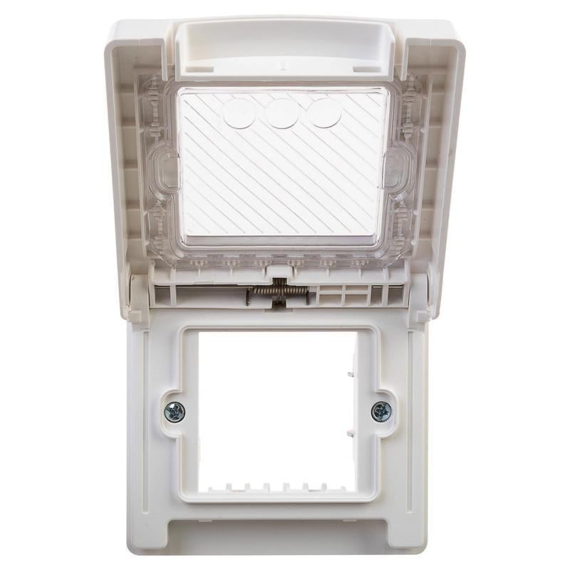 Рамка с крышкой 1-постовая ДКС Avanti 85х88х36,2 мм IP55 Белый (4400922)