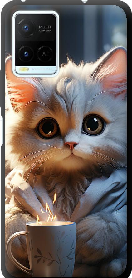 Чехол на Vivo Y21s White cat (5646b-2550-42517)
